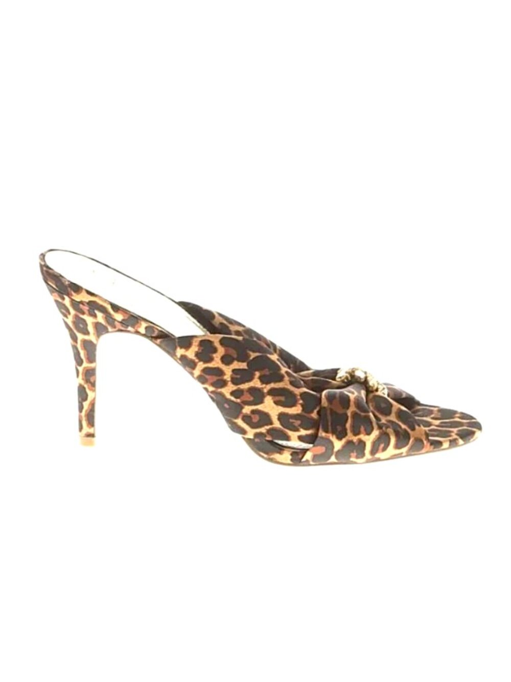 Adrianna Papell "Elani" Leopard Print Satin Open-Toe Mules - Size 8-1/2 - Picture 1 of 9